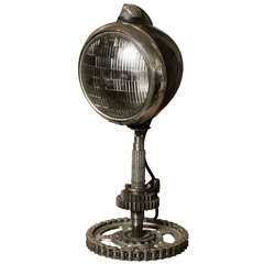 Vintage Car Headlamp as Table Light