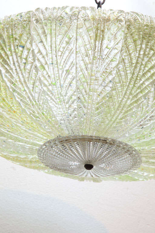 Italian Green Murano Ceiling Light by Cenedese, 1940s ( On Hold )  For Sale