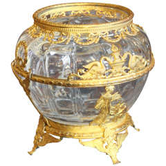 19th Century Bronze and Cut Crystal Vase