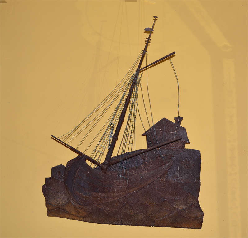 Mid-20th Century "Fishing Boat" Exterior Wall Decoration