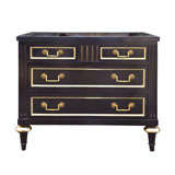 Regency Style American Black Lacquered  Ladies' Chest