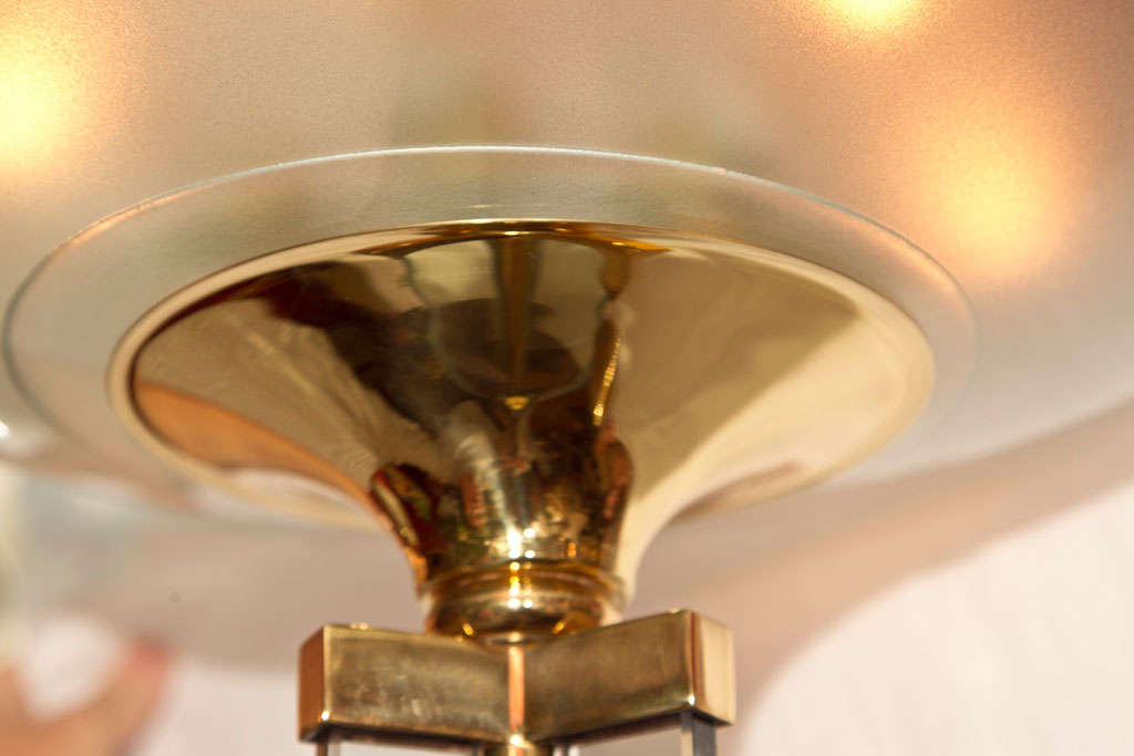 Striking Fontana Arte Glass & Brass Torchieres 1