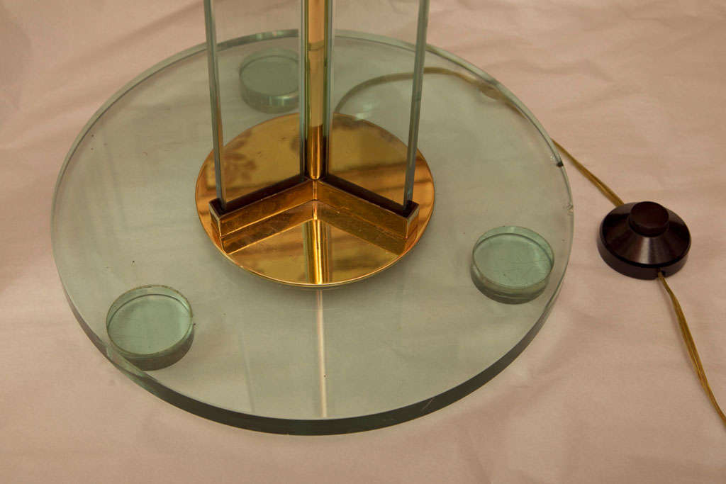 Striking Fontana Arte Glass & Brass Torchieres 2
