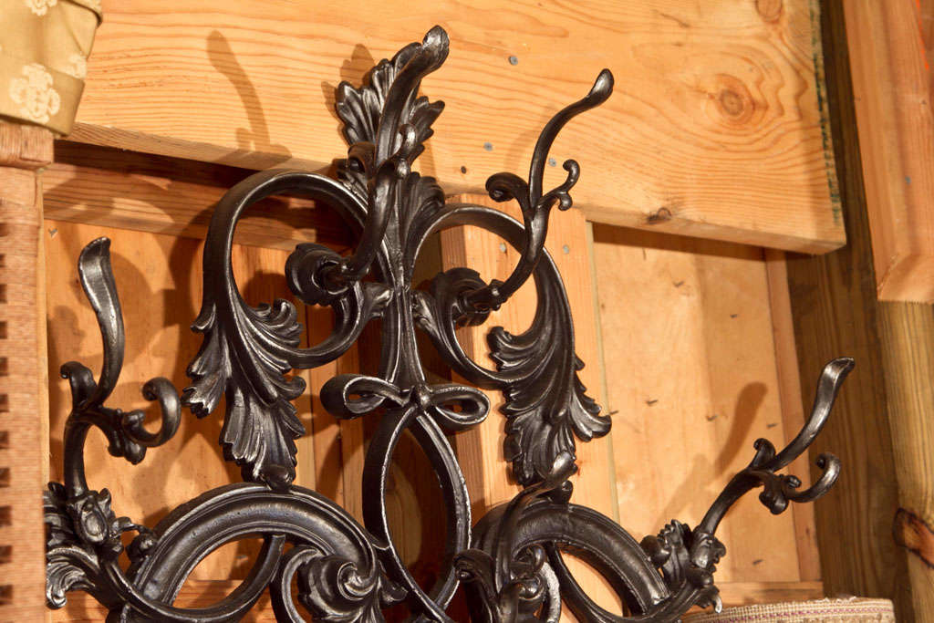 American Victorian Cast Iron Scrollwork  Hall Tree