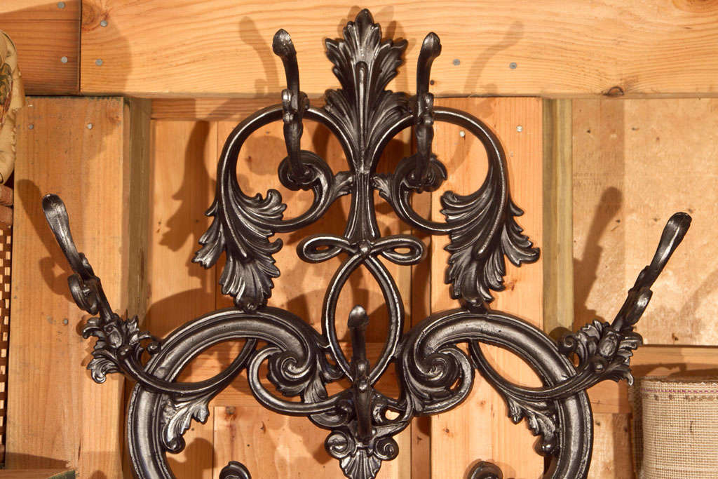 19th Century Victorian Cast Iron Scrollwork  Hall Tree