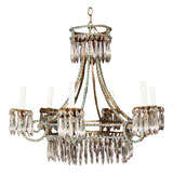 Vintage Italian Hexagonal Beaded Chandelier