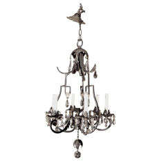 Fanciful Wrought Iron Pagoda Style Chandelier