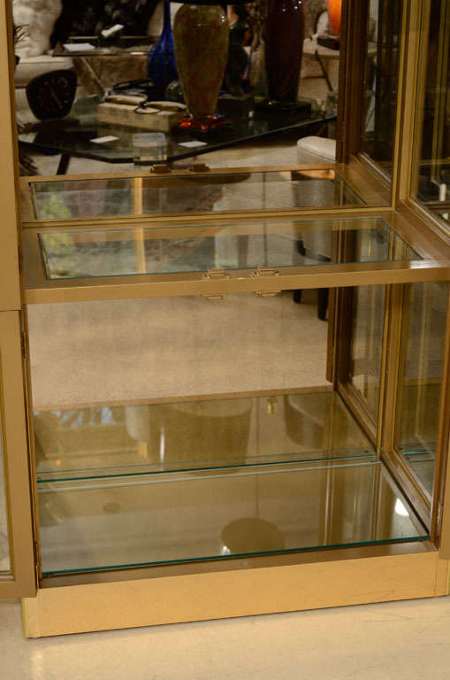 Vitrine Cabinet by Mastercraft, Polished Brass, circa 1960, Tall In Good Condition In New York, NY