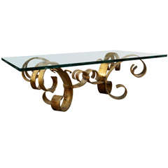 Coffee Table With Gilt Wrought Iron