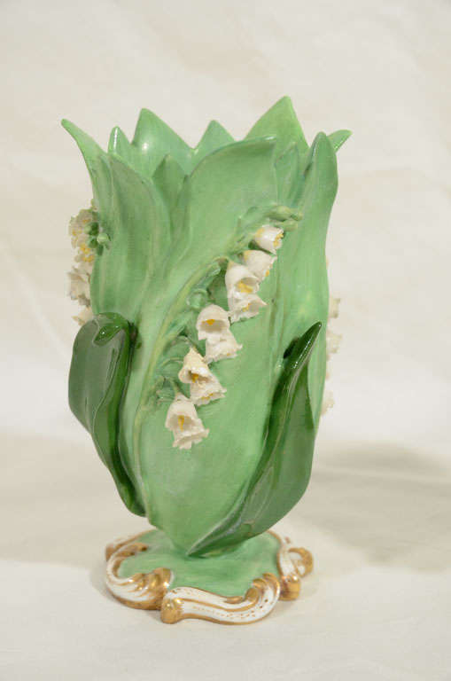 Porcelain A Pair of MInton Lilly of the Valley Spill Vases