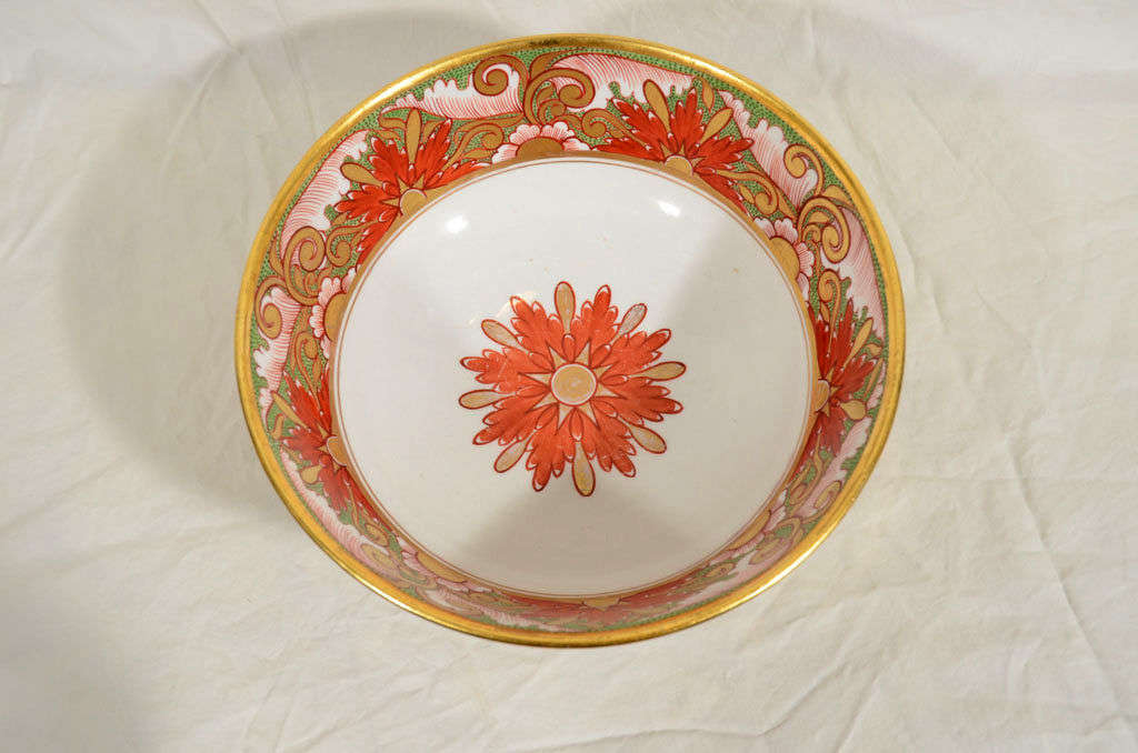Neoclassical Minton Punch Bowl with Christmas Colors