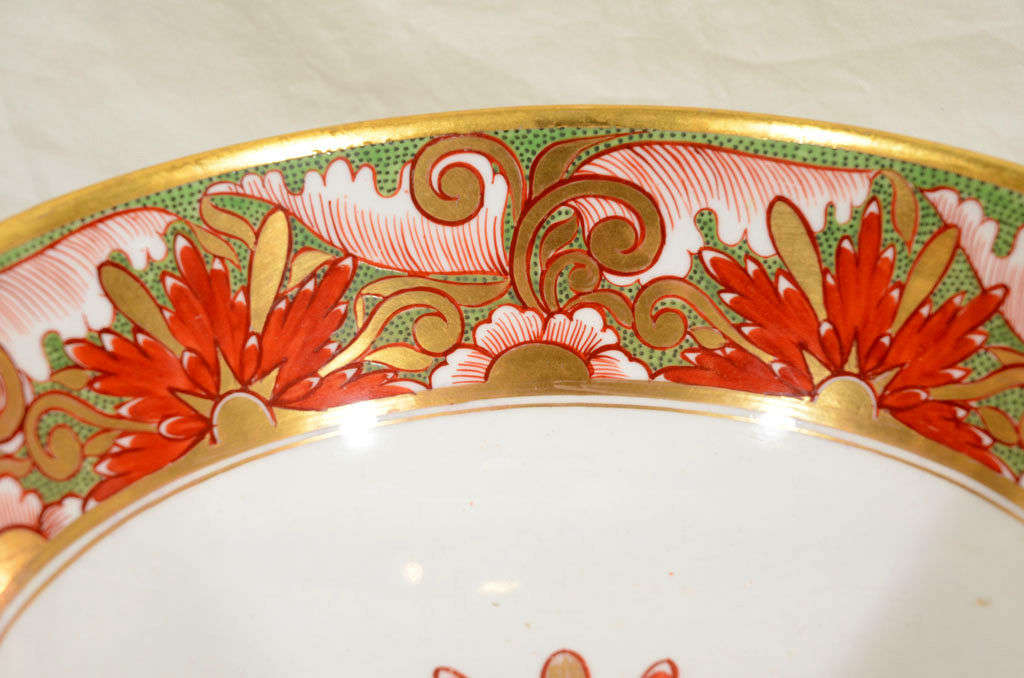 Minton Punch Bowl with Christmas Colors In Excellent Condition In Katonah, NY
