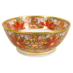 Antique Minton Punch Bowl with Christmas Colors