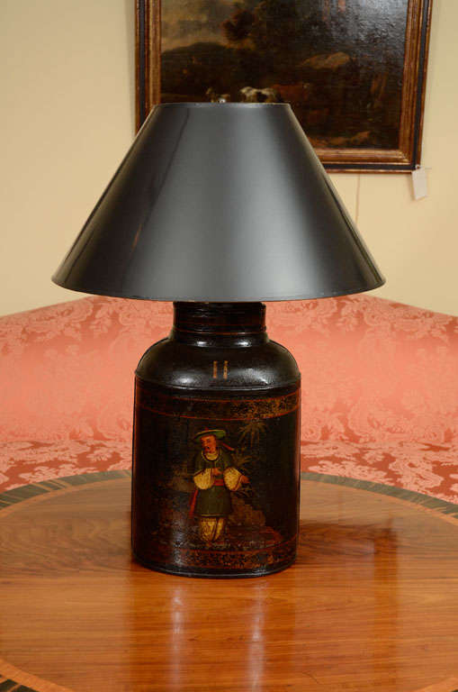 Chinese tea canister, converted to lamp 2