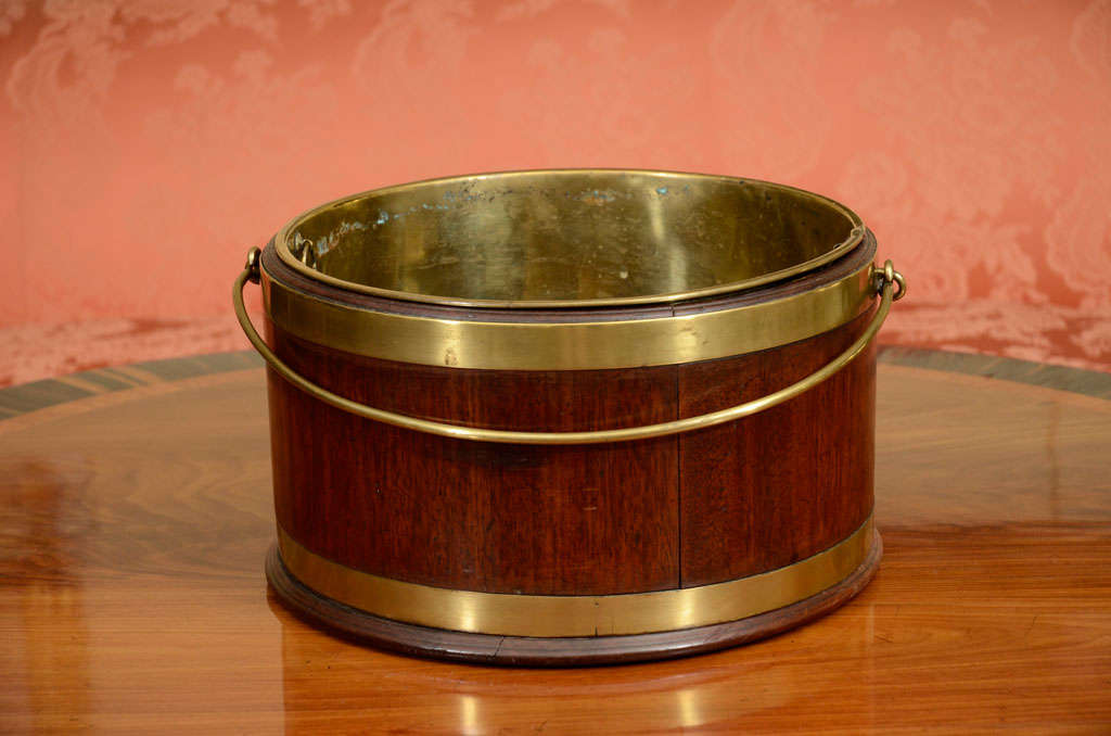 Mahogany brass banded bucket