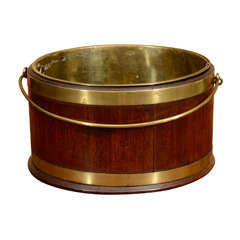 Antique Mahogany brass banded bucket