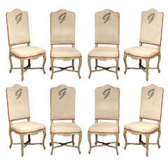 Set of Ten 19th Century Regence Style Painted Chairs
