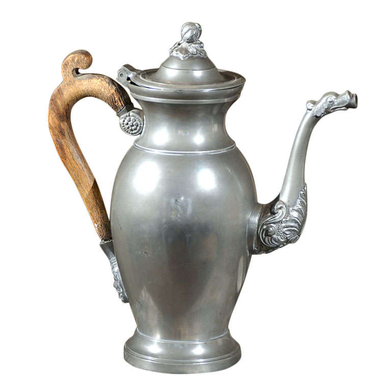18th Century Pewter Coffee Pot  from Brussels