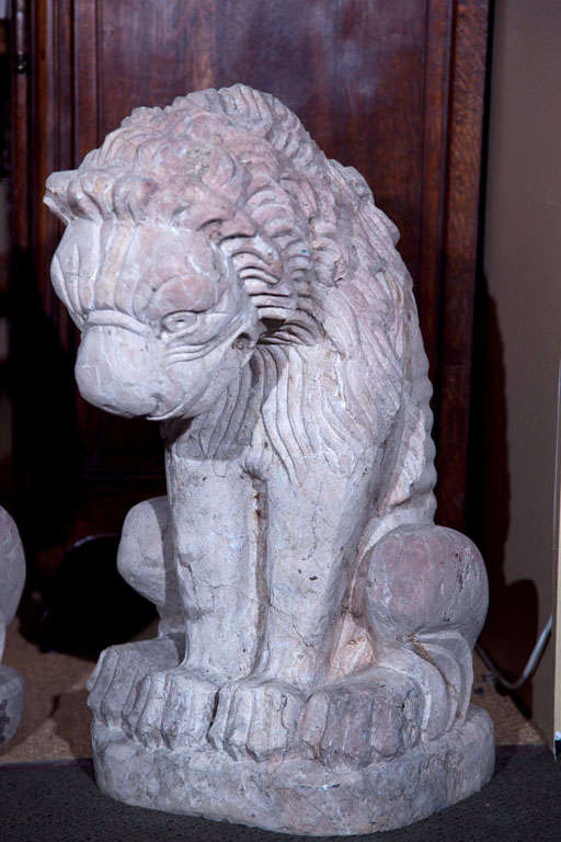 Unknown Carved Stone Lions