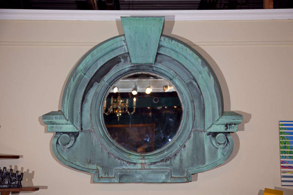Monumental Copper Architectural Mirror