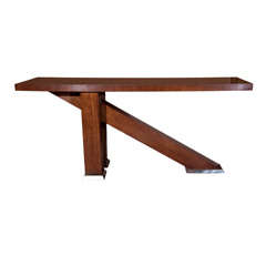 Walnut Veneered Console Table