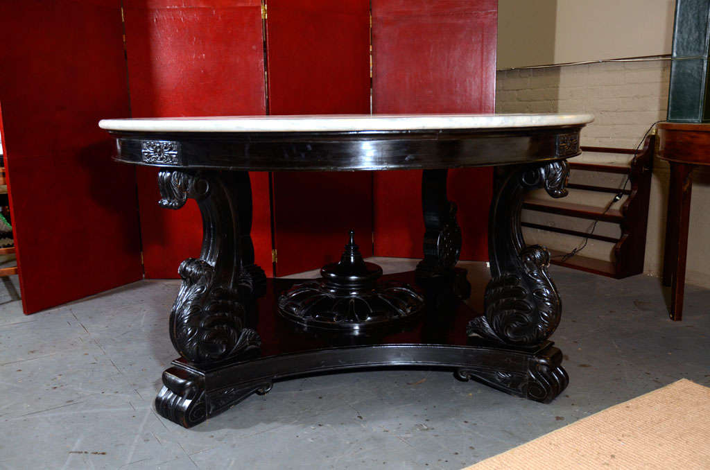 Marble A Large Anglo-Indian William IV Style 19th Century Center Table