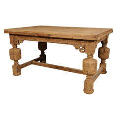 Antique Flemish bare oak table