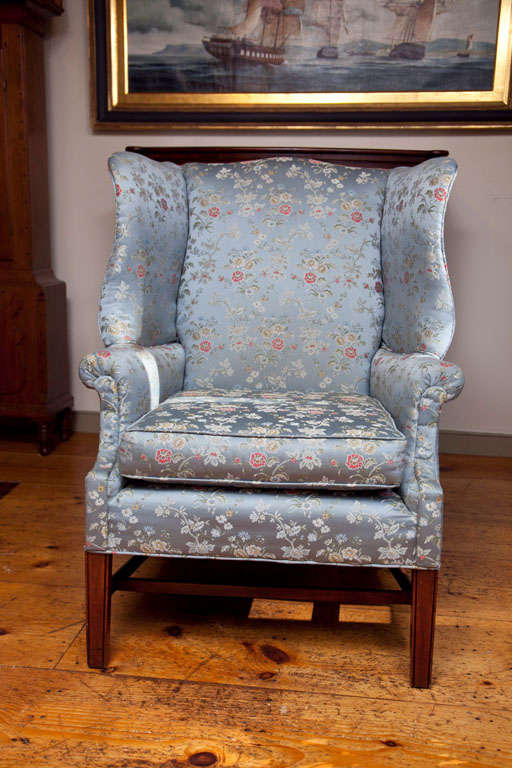 English Georgian Style Wingback Arm Chair For Sale 1