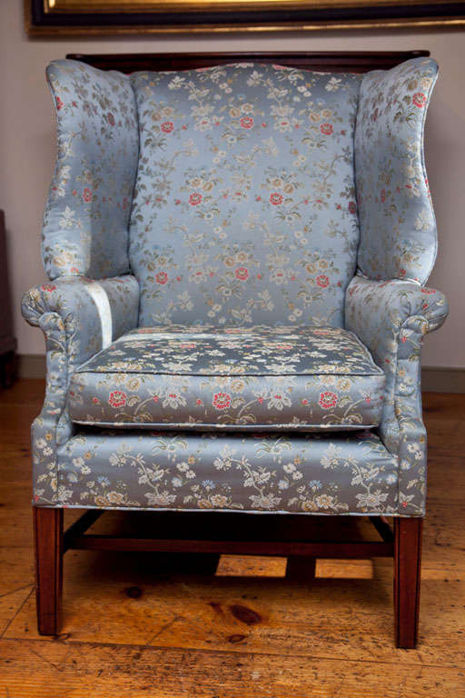 English Georgian Style Wingback Arm Chair For Sale 2
