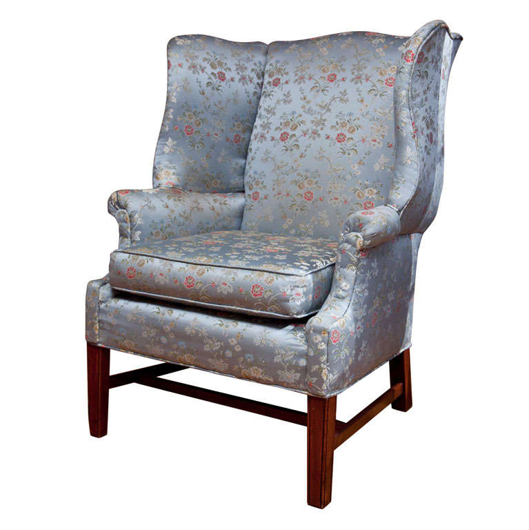 English Georgian Style Wingback Arm Chair For Sale