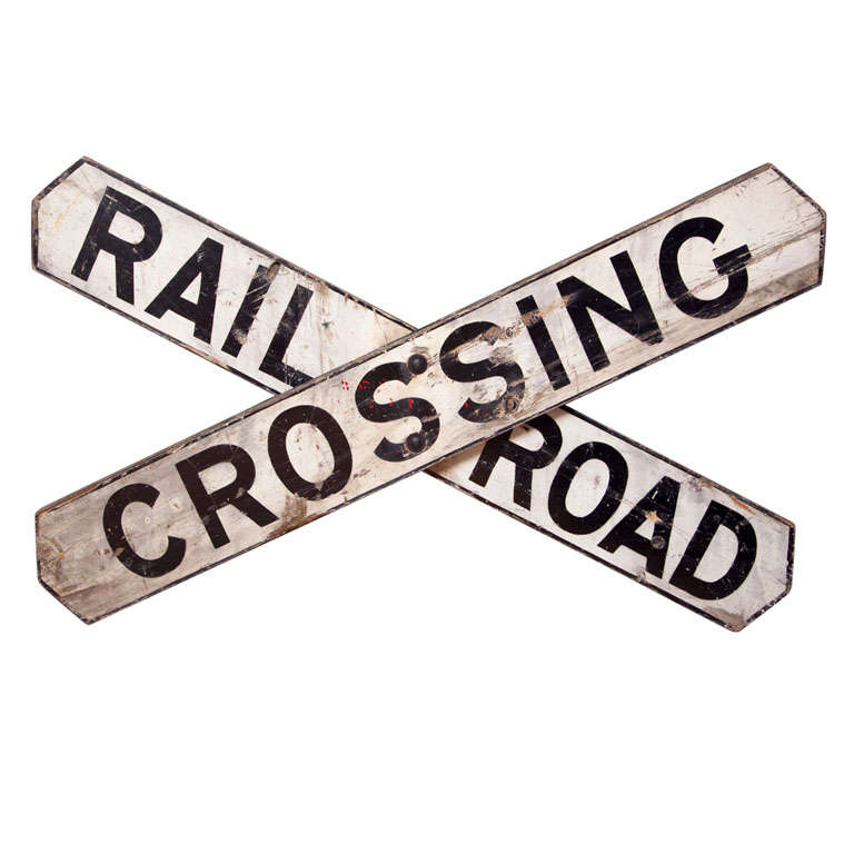 Big Old Wooden Railroad Sign, circa 1890
s