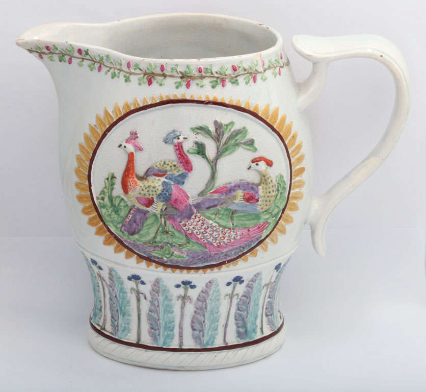 Prattware Peacock Pitcher