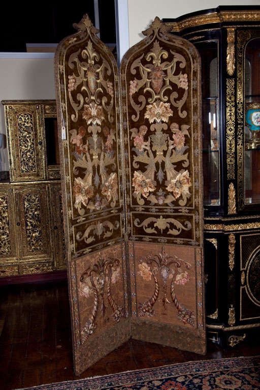 Antique French Bifold Screen