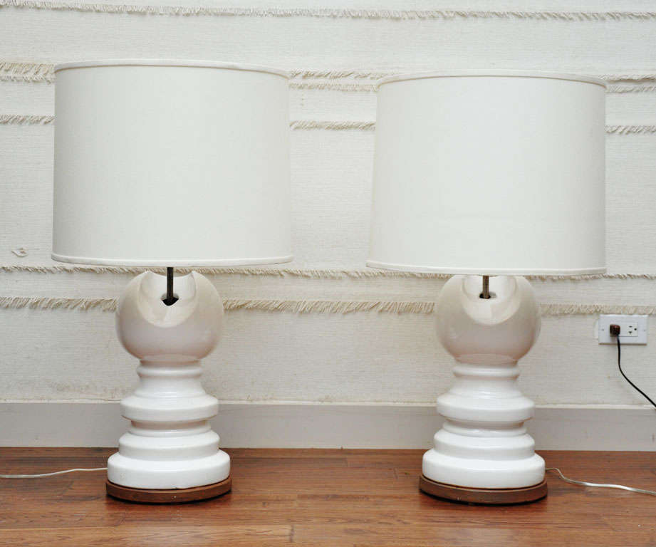 Pair of Industrial Ceramic Insulator Lamps