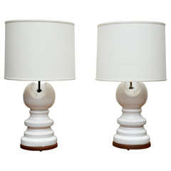Pair of Industrial Ceramic Insulator Lamps