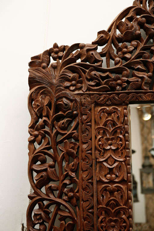 carved indian mirror