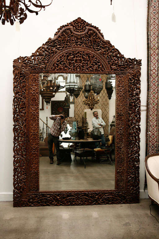 Mirror 9' 8 Giant Hand Carved Anglo Indian 2