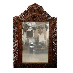 Mirror 9' 8 Giant Hand Carved Anglo Indian