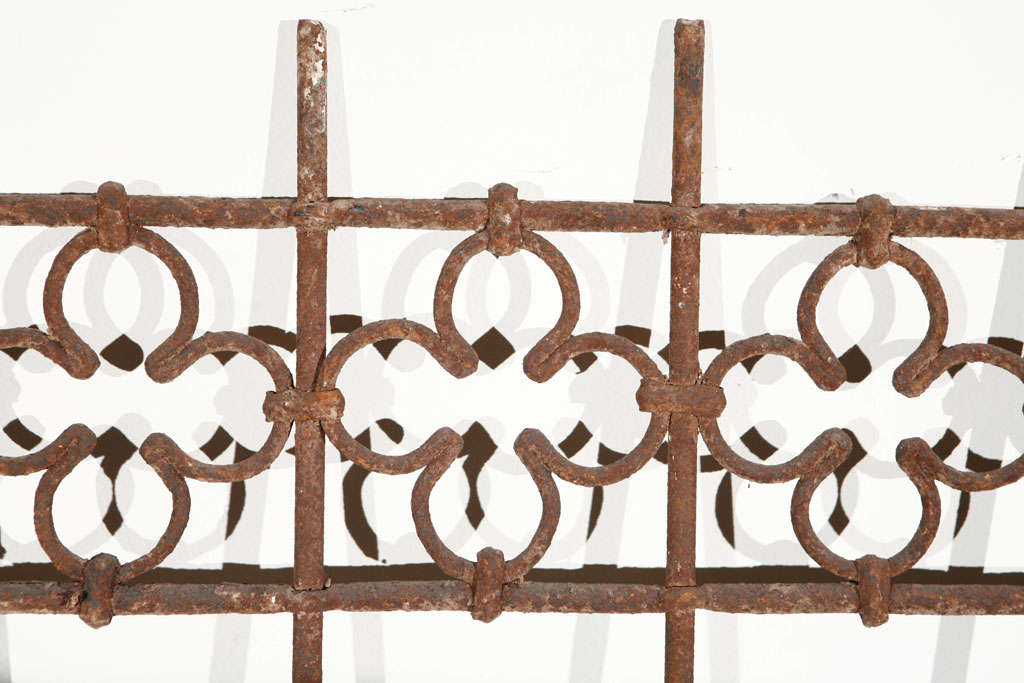 19th Century Pair of Antique Moroccan Hand Wrought Iron Work Grilles