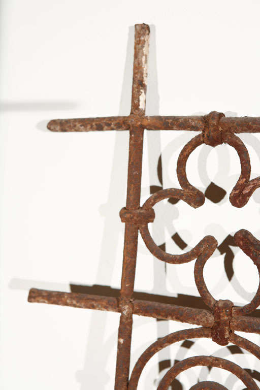Pair of Antique Moroccan Hand Wrought Iron Work Grilles 2