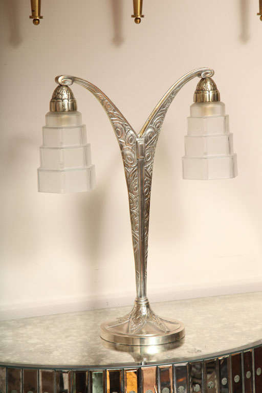 Mid-20th Century Art Deco Two-Armed Table Lamp
