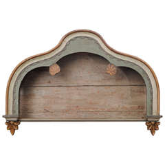 19th Century Italian Decorated Wood Wall Bookcase