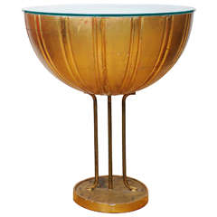 Rare 18th Century Italian Gilded Wood Convex Table