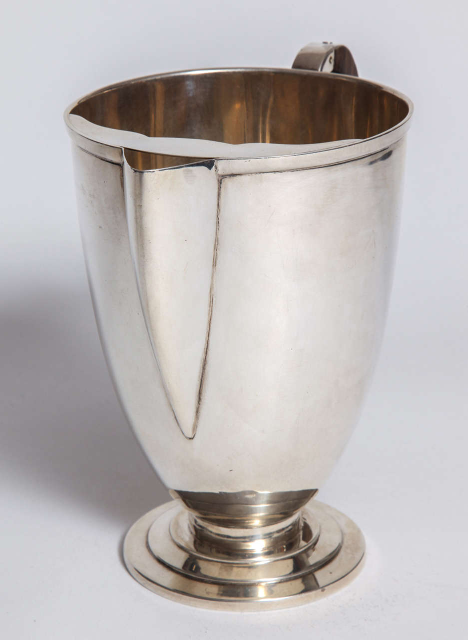 American Art Deco Sterling and Ebony Pitcher International Silver Company, 1928 For Sale 1
