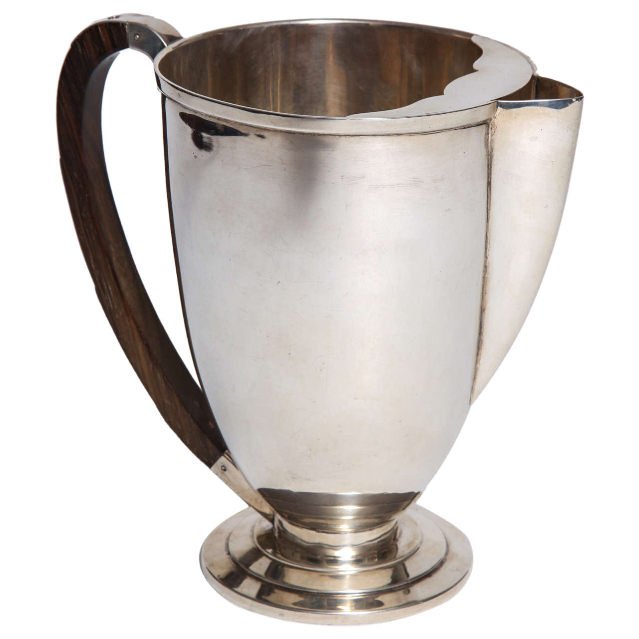 American Art Deco Sterling and Ebony Pitcher International Silver Company, 1928 For Sale