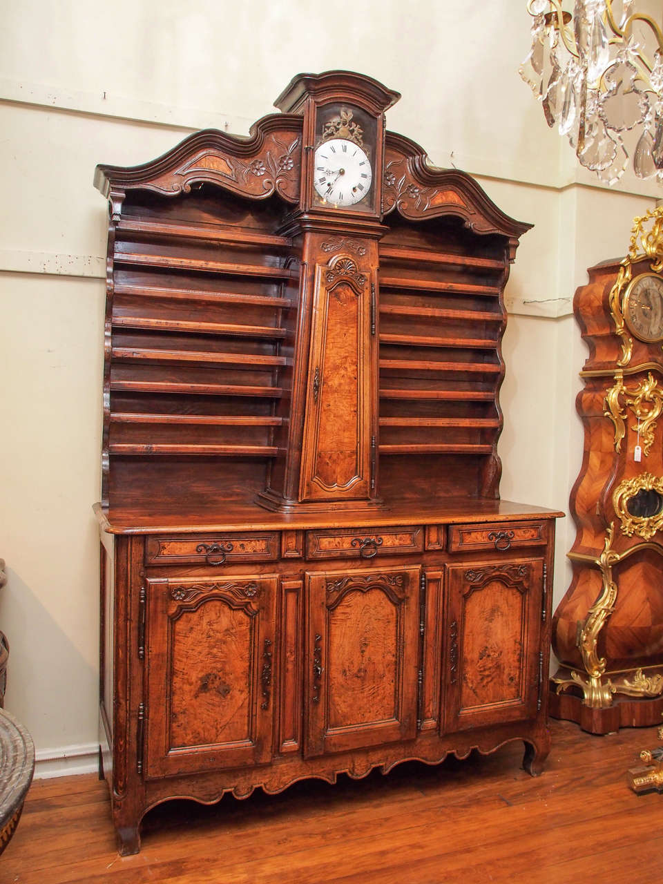 Antique French 18th century Vesalier de Bresse with Mobier Clock.