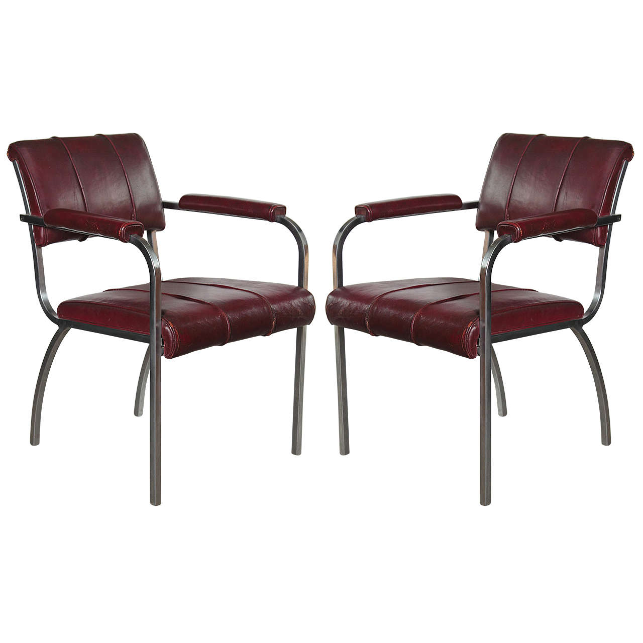 Pair of Original Gilbert Rohde for Troy Sunshade Machine Age Armchairs For Sale