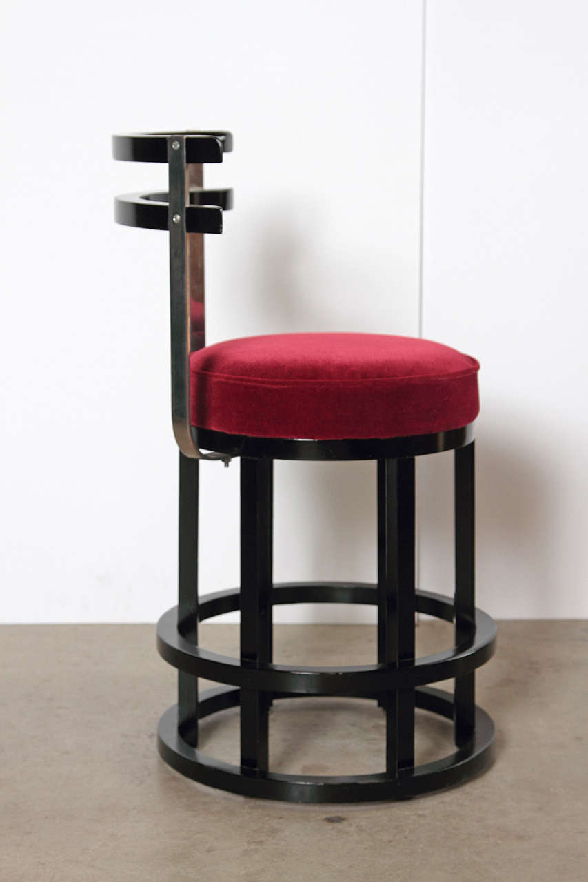 American Machine Age Design Set of Four Stools, in the Manner of McKay, Art Deco
