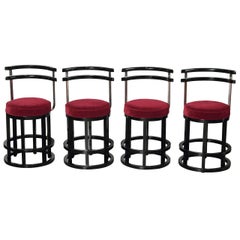 Vintage Machine Age Design Set of Four Stools, in the Manner of McKay, Art Deco