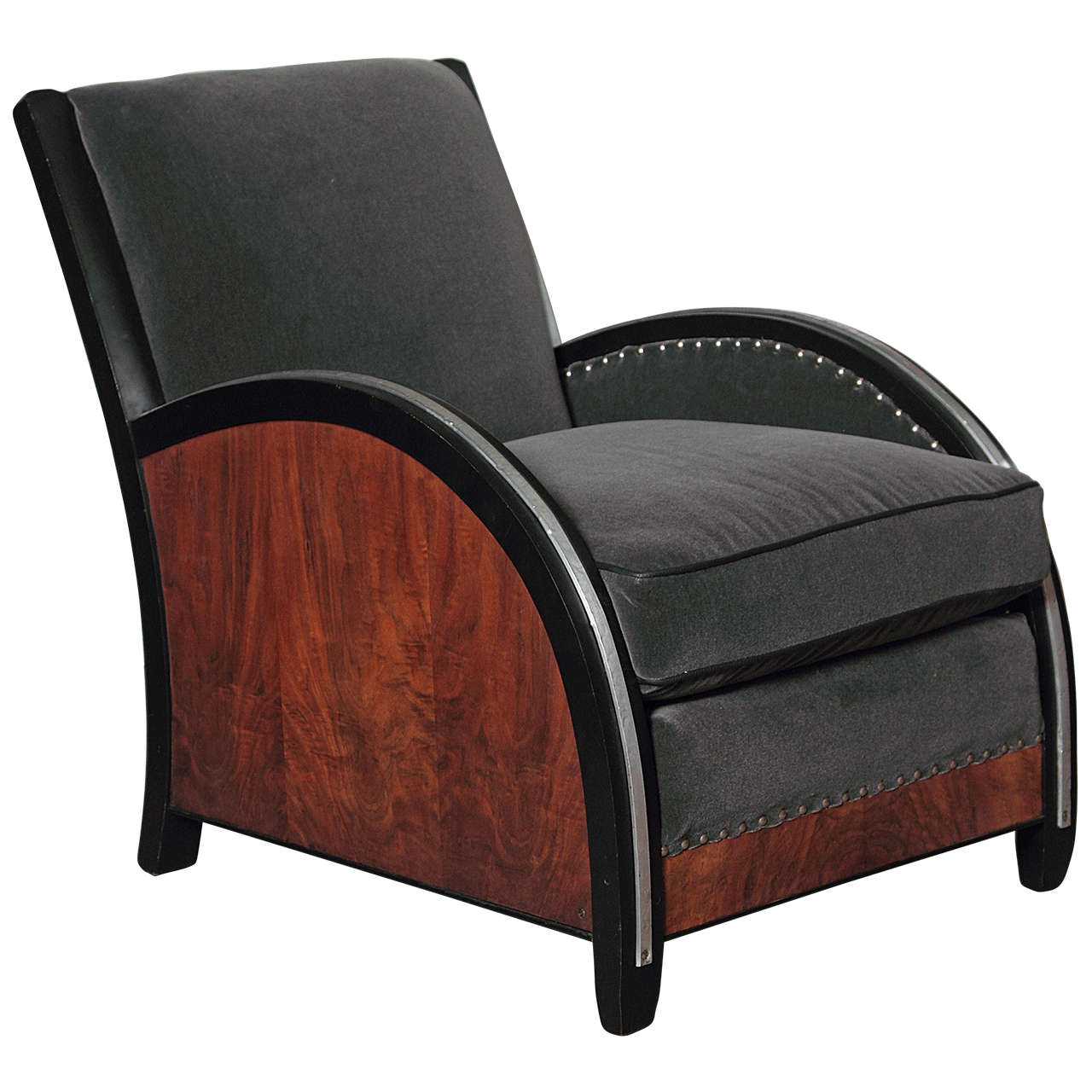 Amazing Art Deco Lounge Chair by Hastings, Modernage or Paul Frankl For